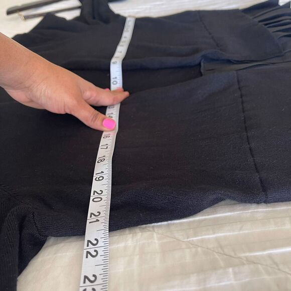 Tommy Hilfiger Women’s Black Pleated Hem Open Front Cardigan Sweater Size L - Picture 8 of 9